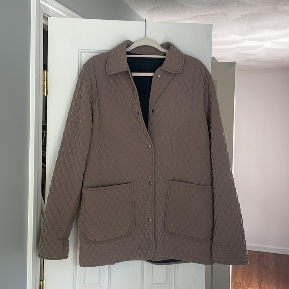 Outbrook Quilted Button Down Tan Jacket Double Si… - image 2